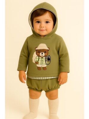 Conjunto safari oso verde kaki