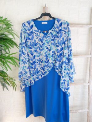 Vestido azul estampado flores