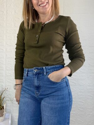 Camiseta Regina canalé verde