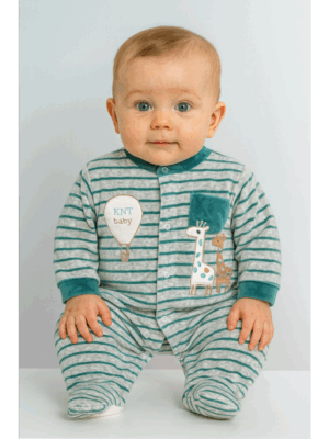 Pijama cebras rayas gris