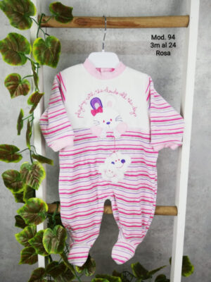 Pijama conejito rosa blanco