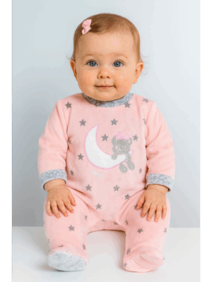 Pijama osito luna rosa