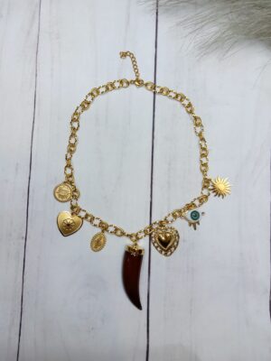 Collar cuerno marrón