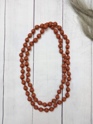 Collar largo borlas marrón