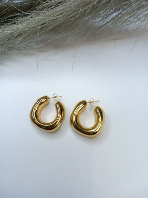 Pendientes aro cuadrado dorado