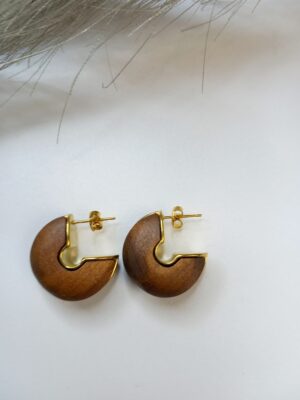 Pendientes aros madera