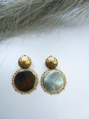 Pendientes concha nacarada oscura