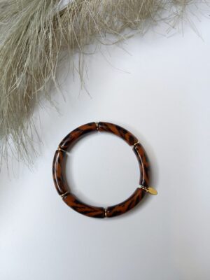 Pulsera madera y dorada