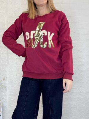 Sudadera rock burdeos
