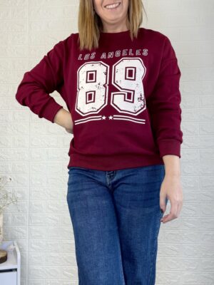 Sudadera Los Ángeles burdeos