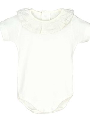 Body cuello manga corta plumetilla blanco
