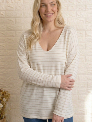 Camiseta Vega beige talla grande