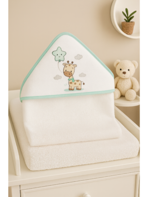 Capa de baño jirafa verde