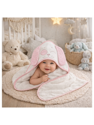 Capa de baño perrito rosa