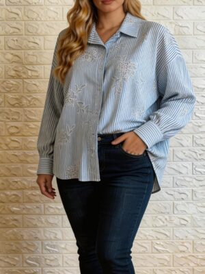 Camisa golden celeste talla grande