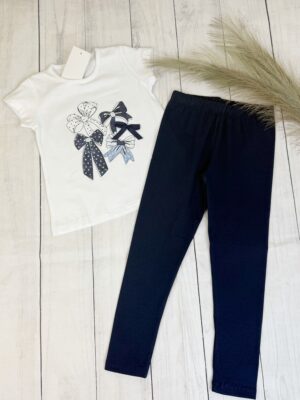 Conjunto leggins lazos marino