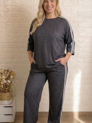 Conjunto print oscuro talla grande