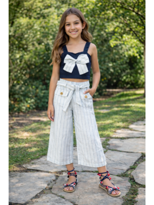 Conjunto top y pantalón raya diplomática