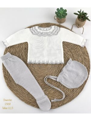 Conjunto tres piezas blanco/gris 29611