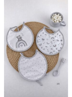Pack 3 baberos oso gris