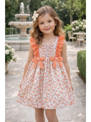 Vestido flores coral