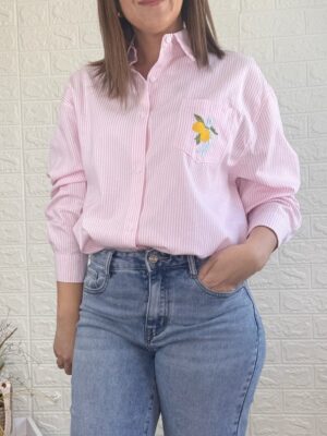Camisa limones rayas rosa