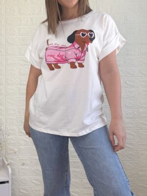 Camiseta mini dog rosa