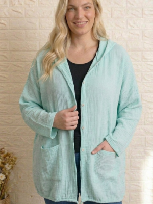Chaqueta Ursula verde agua talla grande