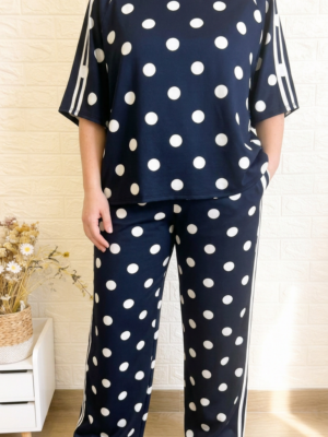 Conjunto lunares talla grande marino