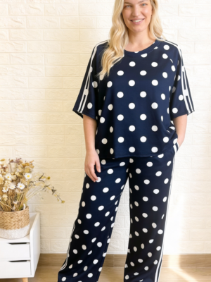 Conjunto lunares talla grande marino