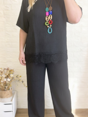 Conjunto Nebula negro talla grande