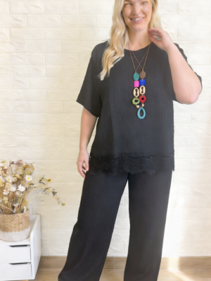 Conjunto Nebula negro talla grande
