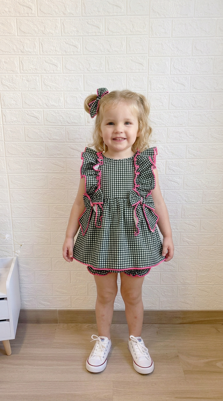 jesusito vichy negro fluor rosa