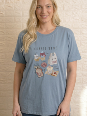 Camiseta coffee azul