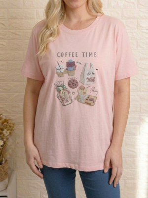 Camiseta coffee rosa