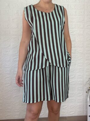 Conjunto cometa verde y chocolate