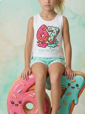 Conjunto six seven verde agua