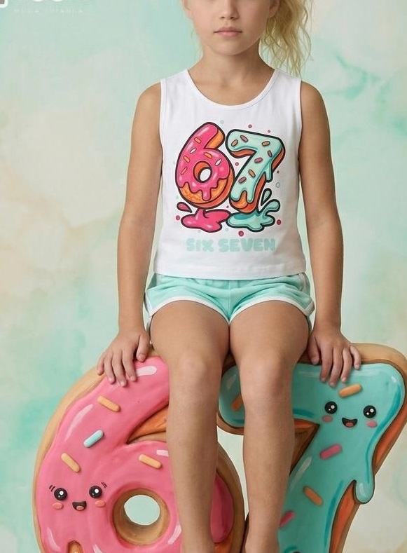 conjunto six seven verde agua