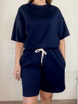 Conjunto velvet marino