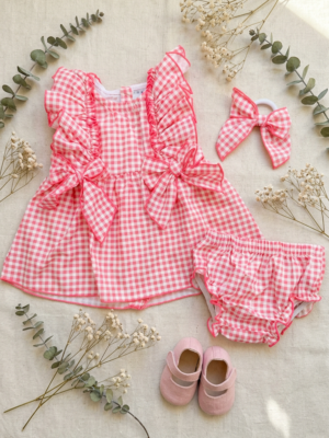 Jesusito vichy fluor rosa