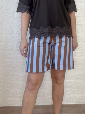Pantalón oasis azul y chocolate