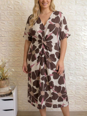 Vestido misty chocolate talla grande