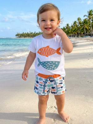 Conjunto baño peces niño