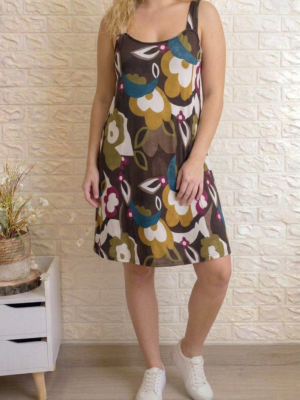 Vestido Olimpia flores chocolate