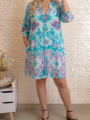 Vestido antonella verde y lila
