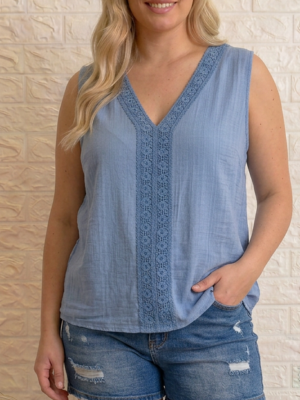 Blusa alborada azul