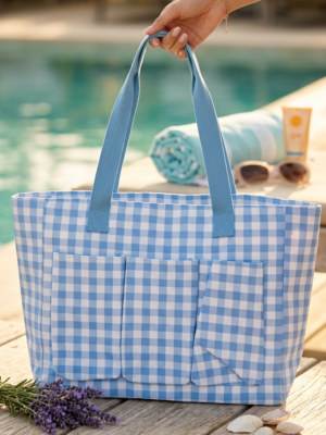 Bolso piscina vichy azul