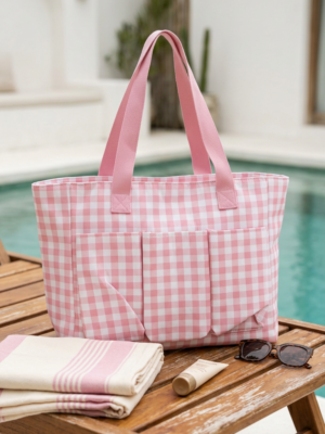 Bolso piscina vichy rosa