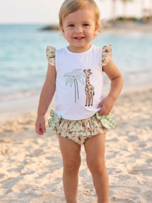 Conjunto baño jirafa niña