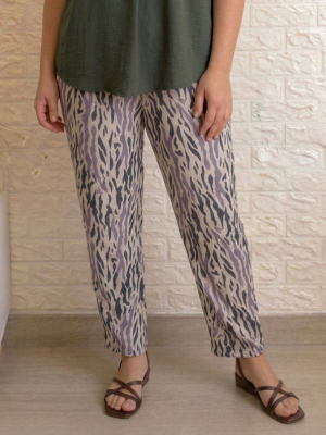 Pantalón destello kaki y malva